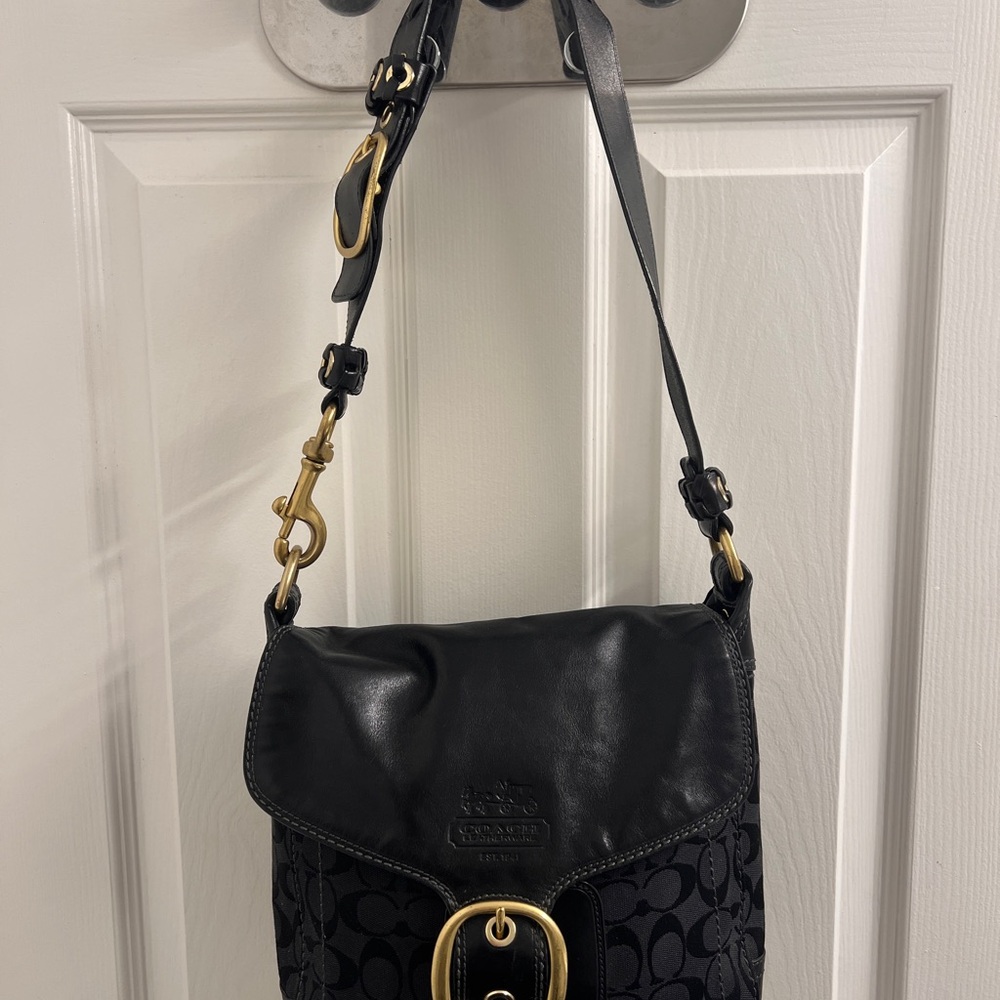 Coach Black and Gold Shoulder Bag
